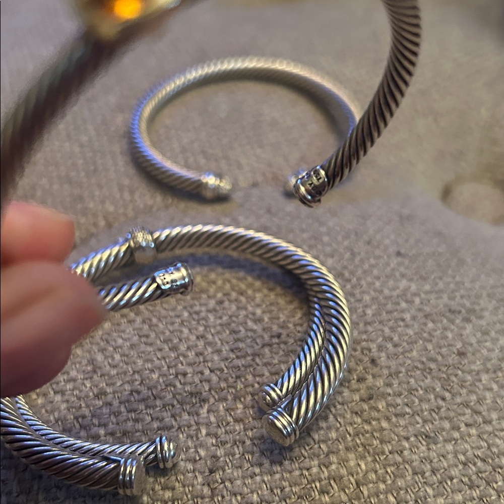 David Yurman bundle of 4 classic cuffs with pave diamonds & Citrine stone - Picture 8 of 17